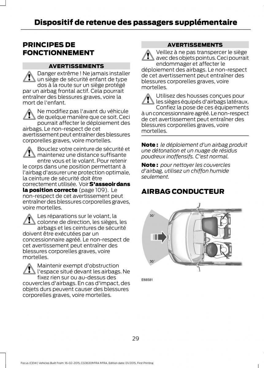 Ford Focus III 3 FL manuel du proprietaire / page 31