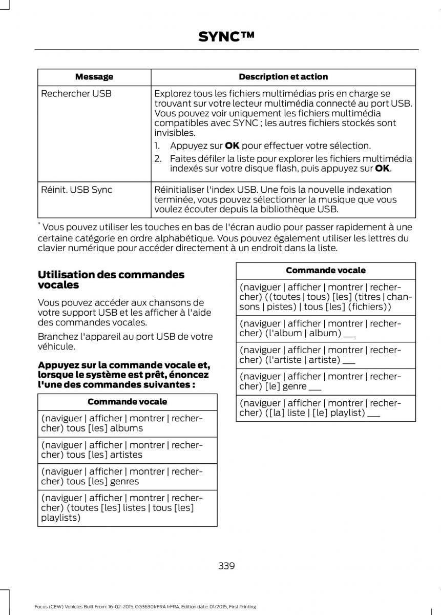 Ford Focus III 3 FL manuel du proprietaire / page 341