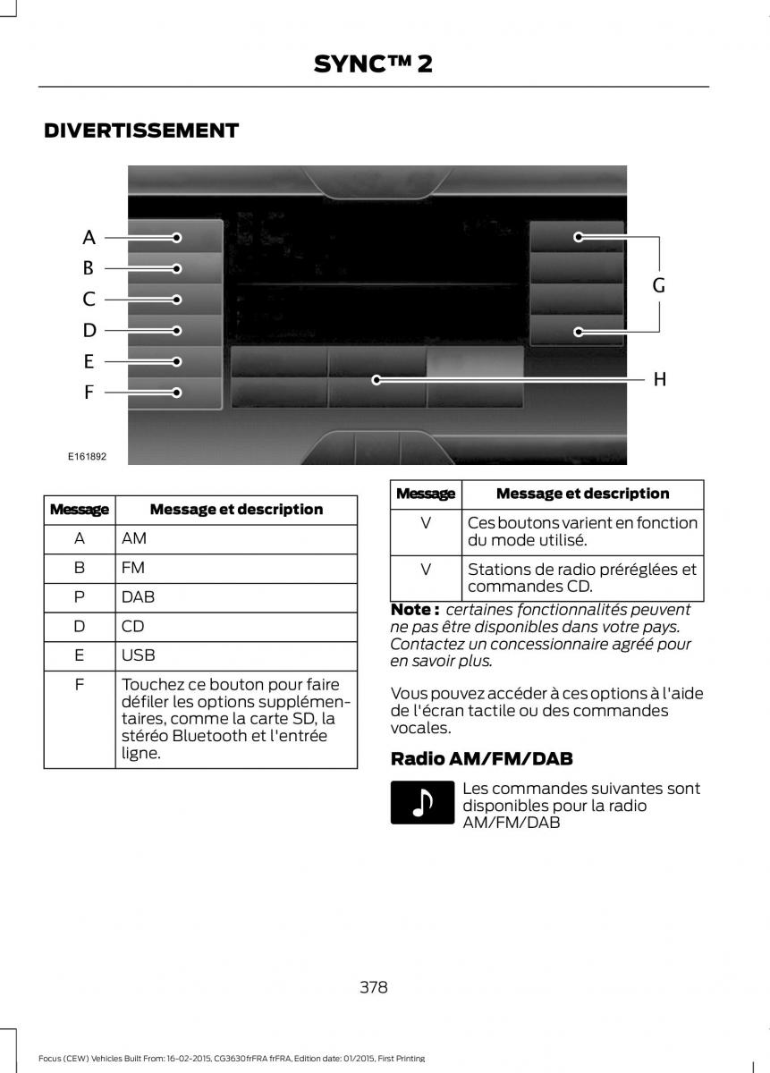 Ford Focus III 3 FL manuel du proprietaire / page 380