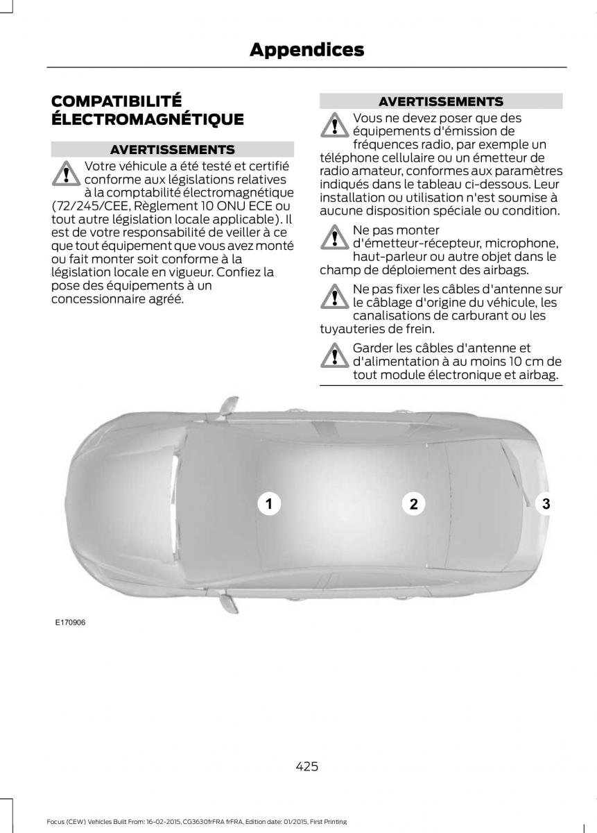 Ford Focus III 3 FL manuel du proprietaire / page 427