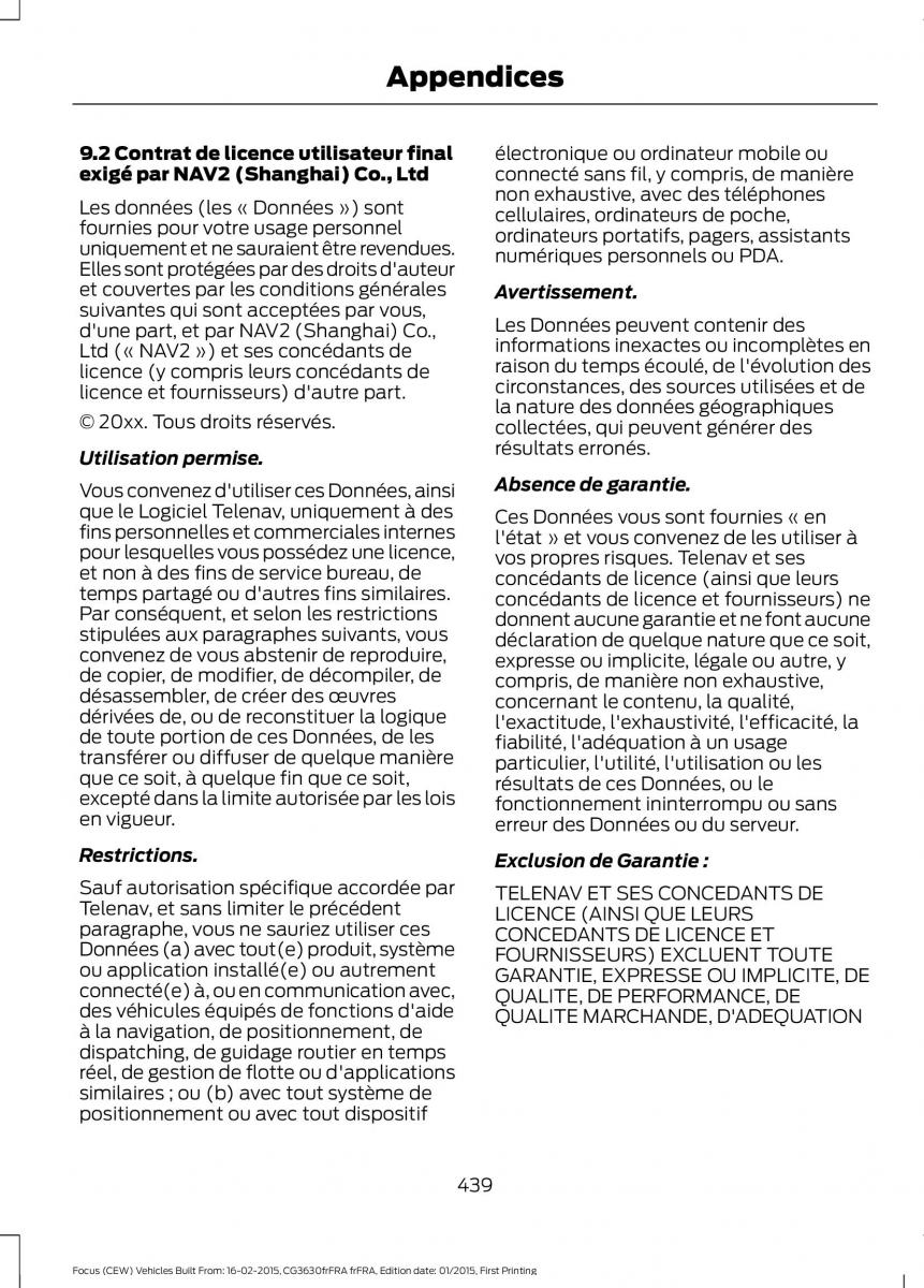 Ford Focus III 3 FL manuel du proprietaire / page 441