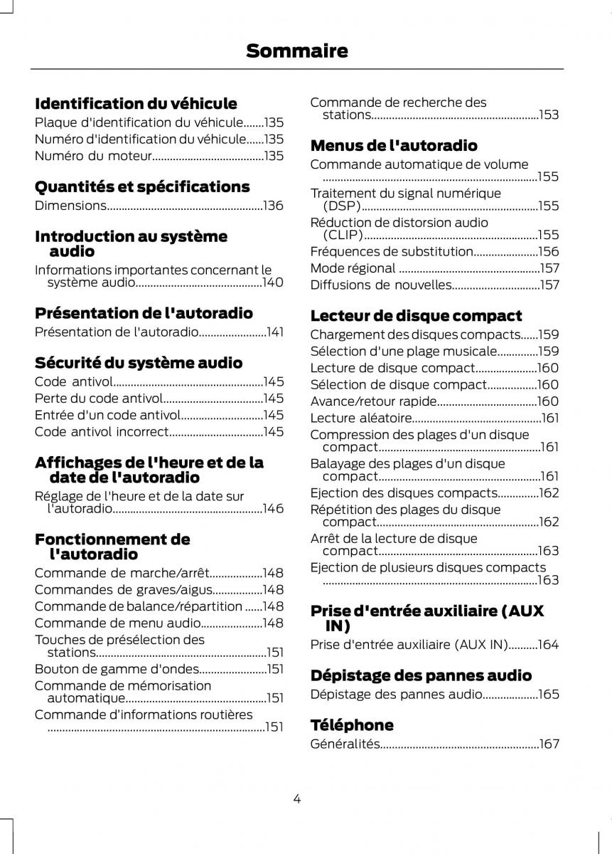 Ford Fusion manuel du proprietaire / page 6