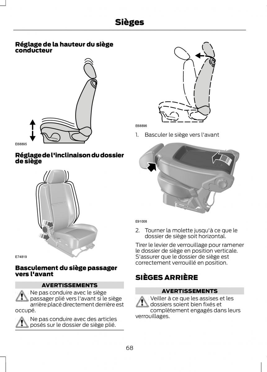 Ford Fusion manuel du proprietaire / page 70