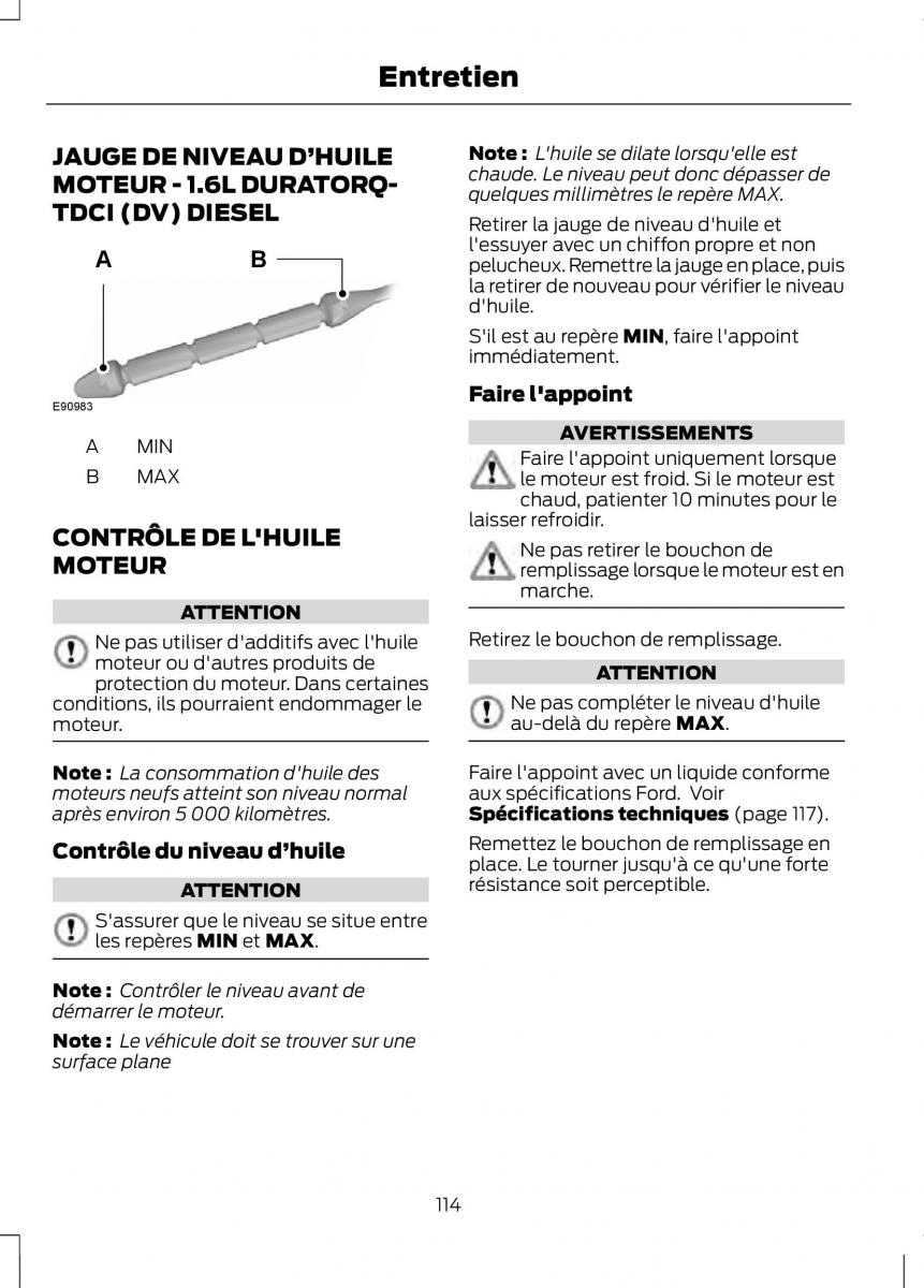 Ford Fusion manuel du proprietaire / page 116