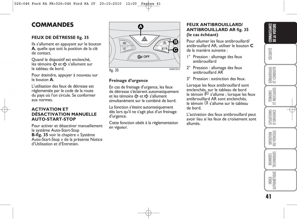 Ford Ka II 2 manuel du proprietaire / page 58