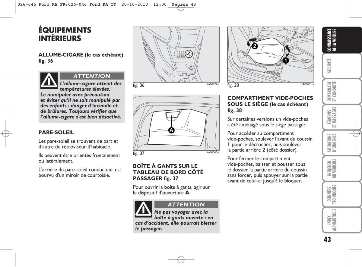 Ford Ka II 2 manuel du proprietaire / page 60