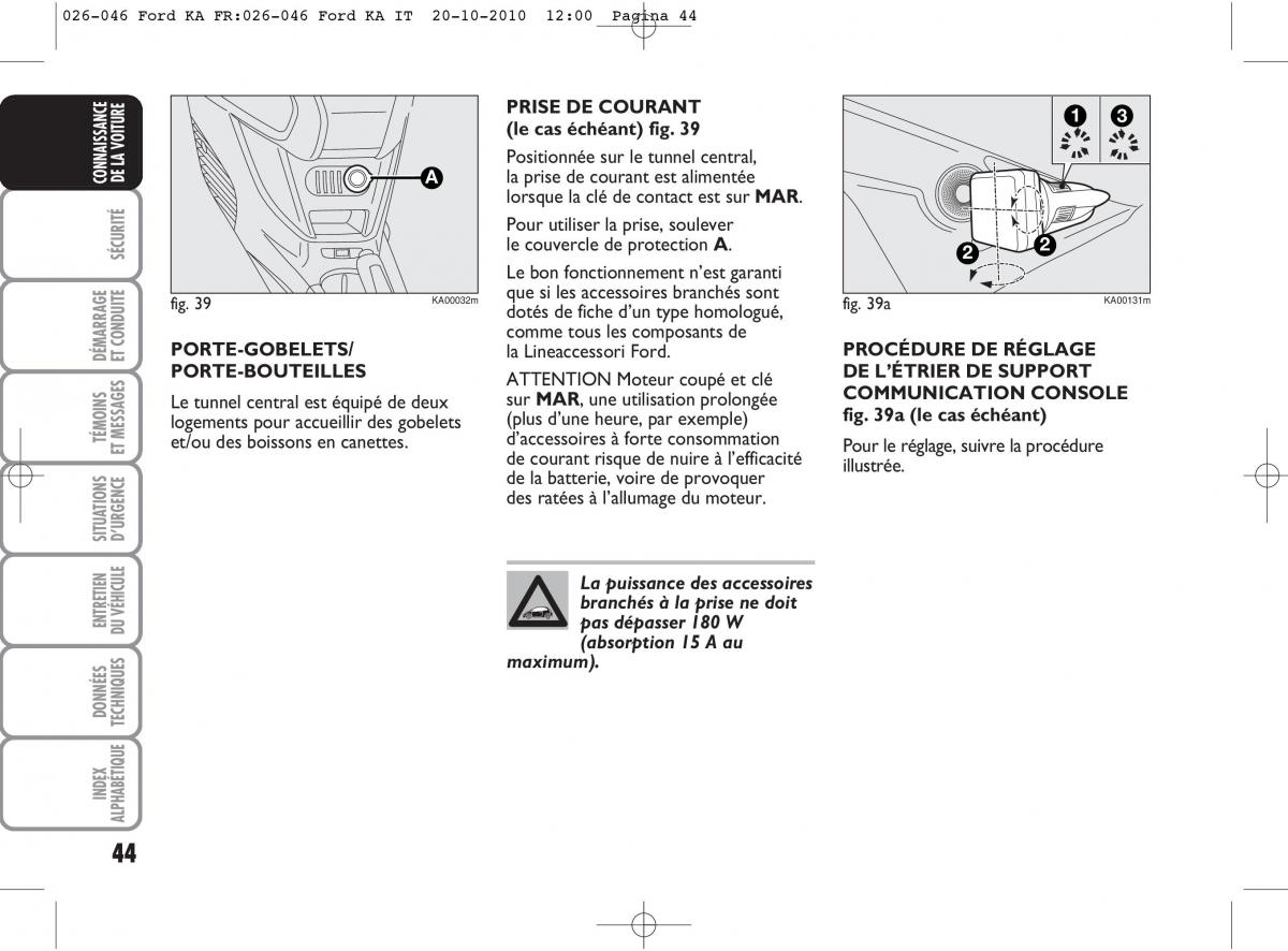 Ford Ka II 2 manuel du proprietaire / page 61