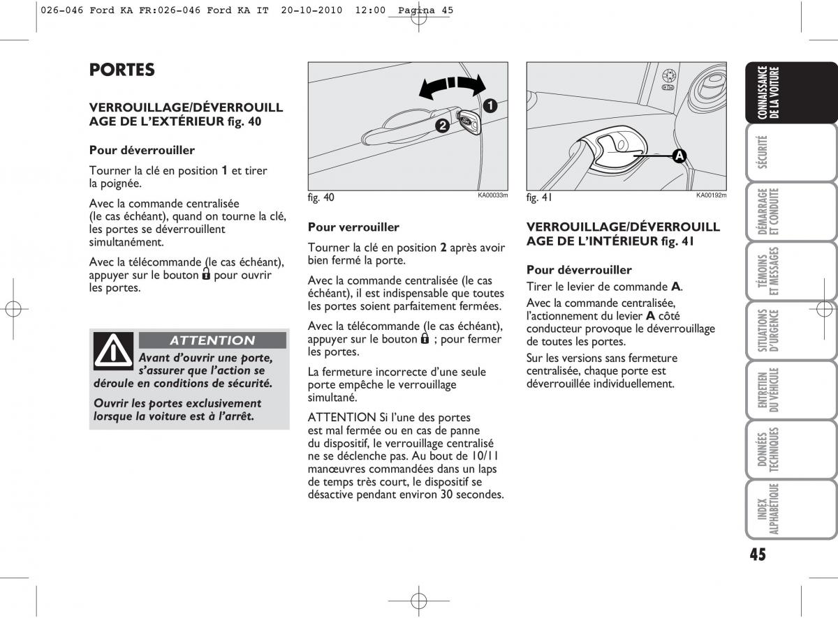 Ford Ka II 2 manuel du proprietaire / page 62