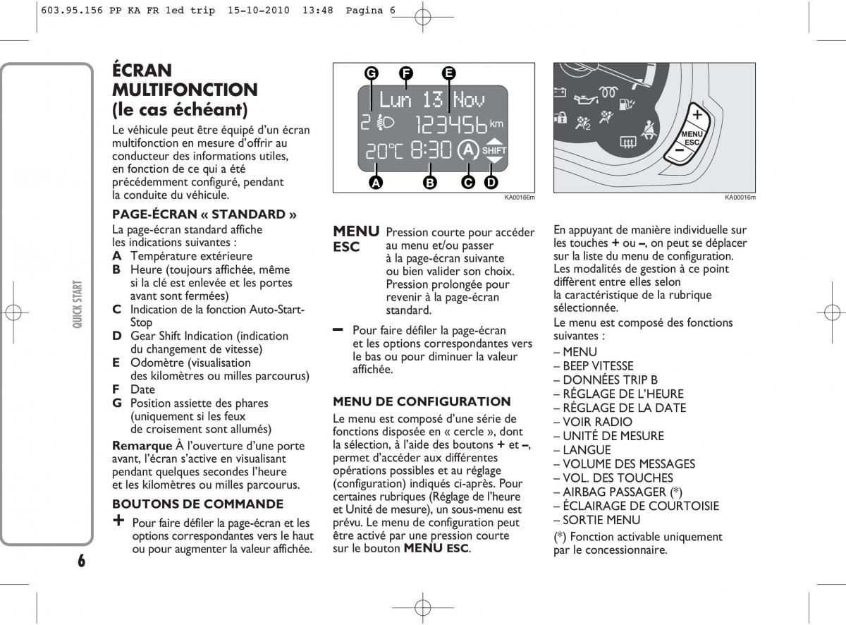 Ford Ka II 2 manuel du proprietaire / page 7