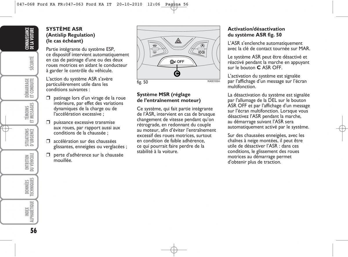 Ford Ka II 2 manuel du proprietaire / page 73