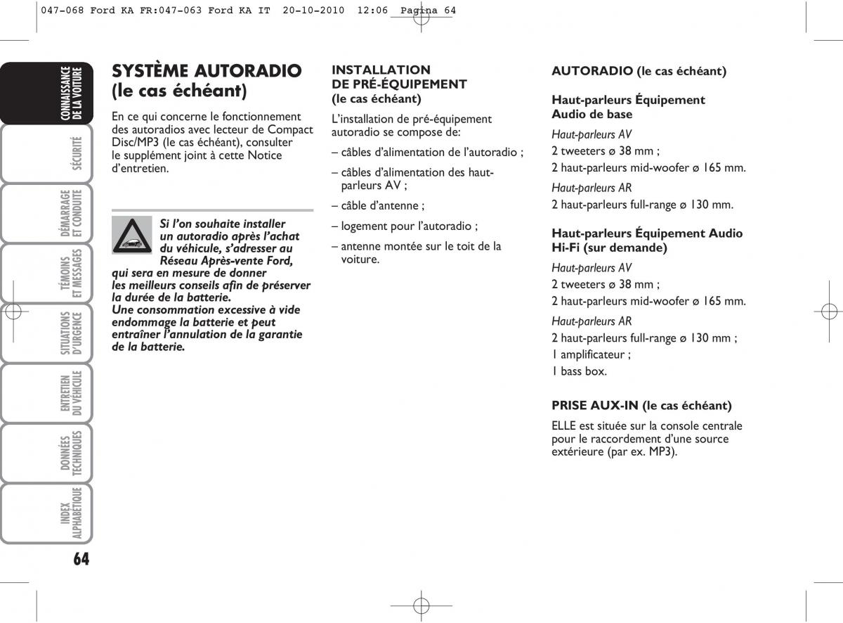 Ford Ka II 2 manuel du proprietaire / page 81