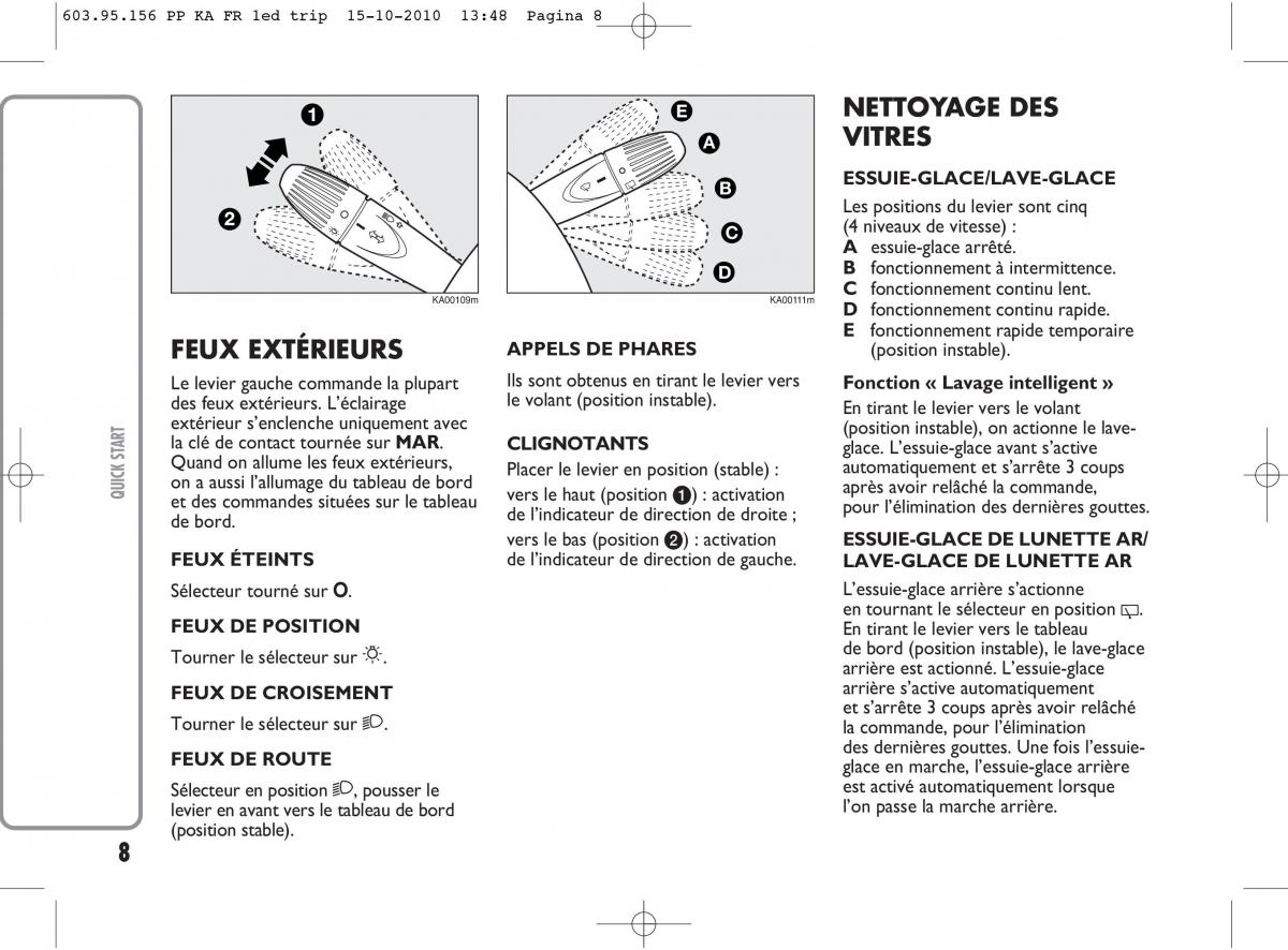 Ford Ka II 2 manuel du proprietaire / page 9