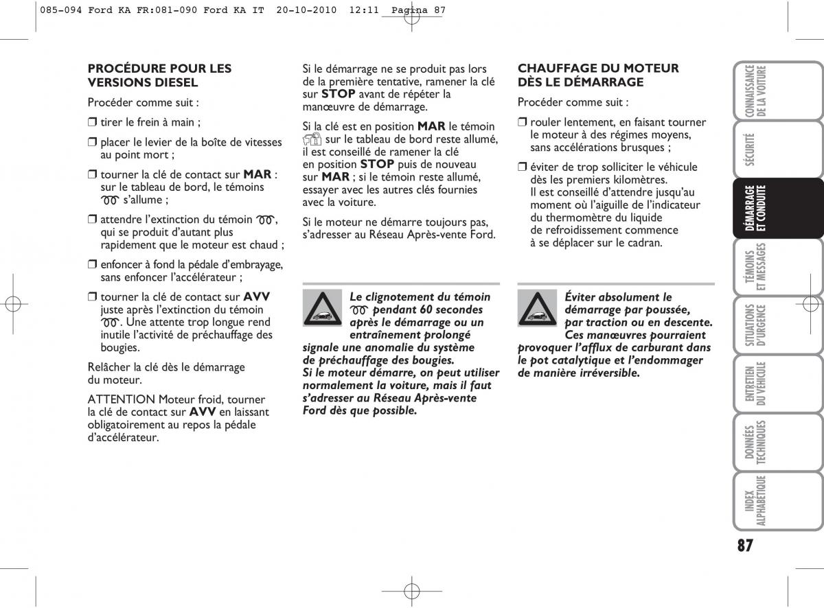 Ford Ka II 2 manuel du proprietaire / page 104