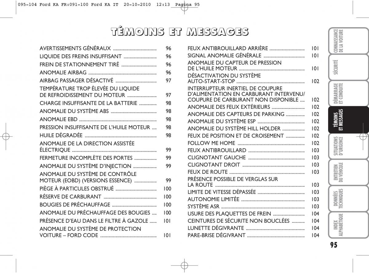 Ford Ka II 2 manuel du proprietaire / page 112