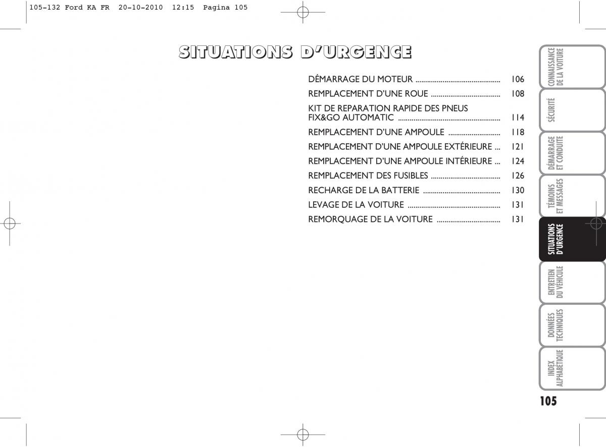 Ford Ka II 2 manuel du proprietaire / page 122