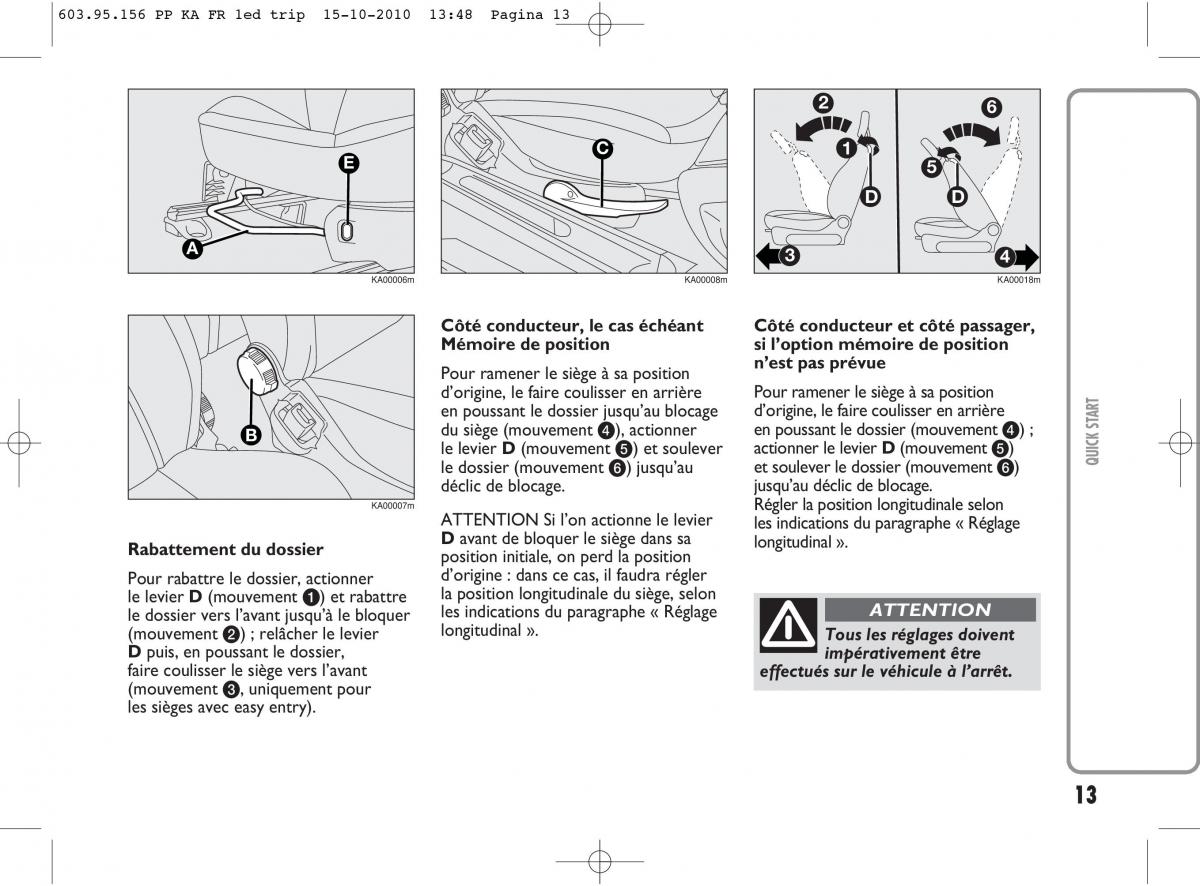 Ford Ka II 2 manuel du proprietaire / page 14