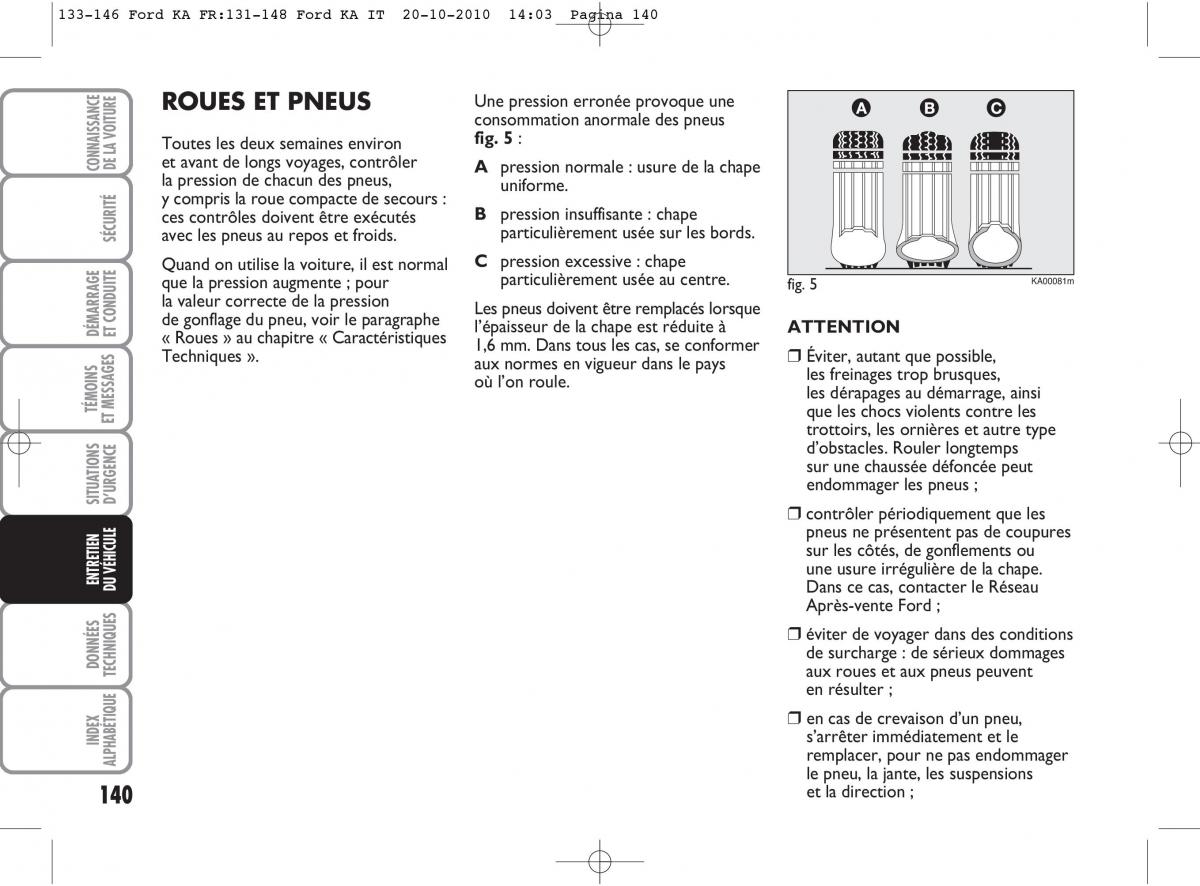 Ford Ka II 2 manuel du proprietaire / page 157