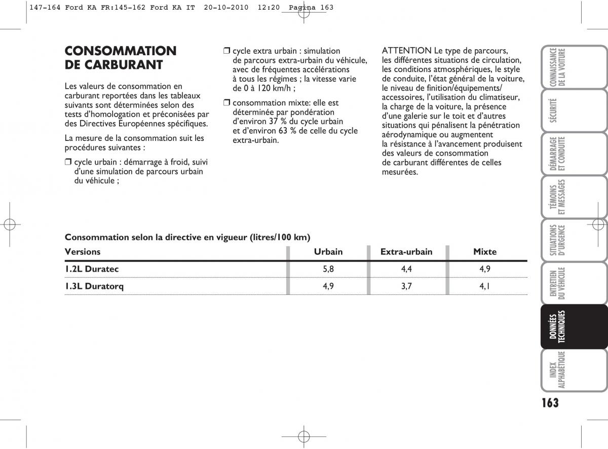 Ford Ka II 2 manuel du proprietaire / page 180