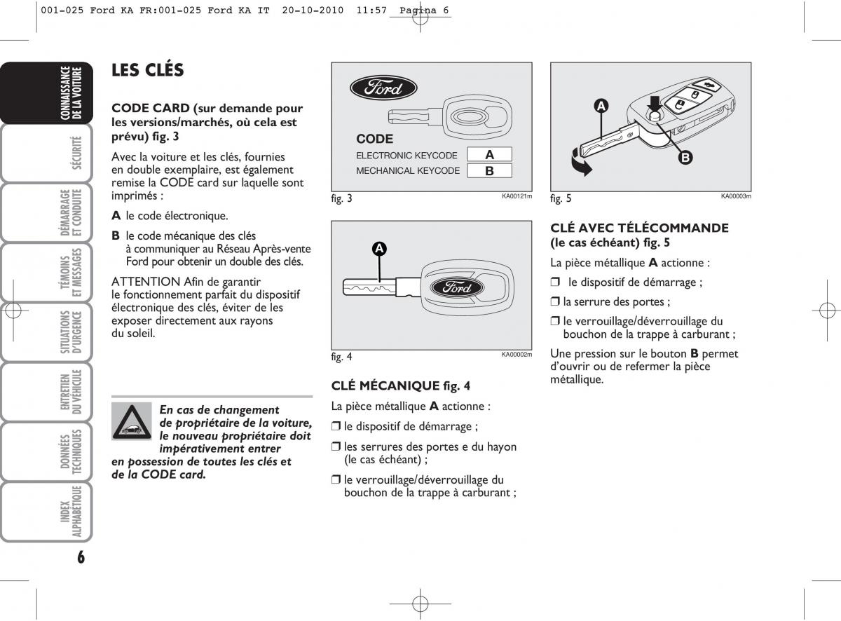 Ford Ka II 2 manuel du proprietaire / page 23