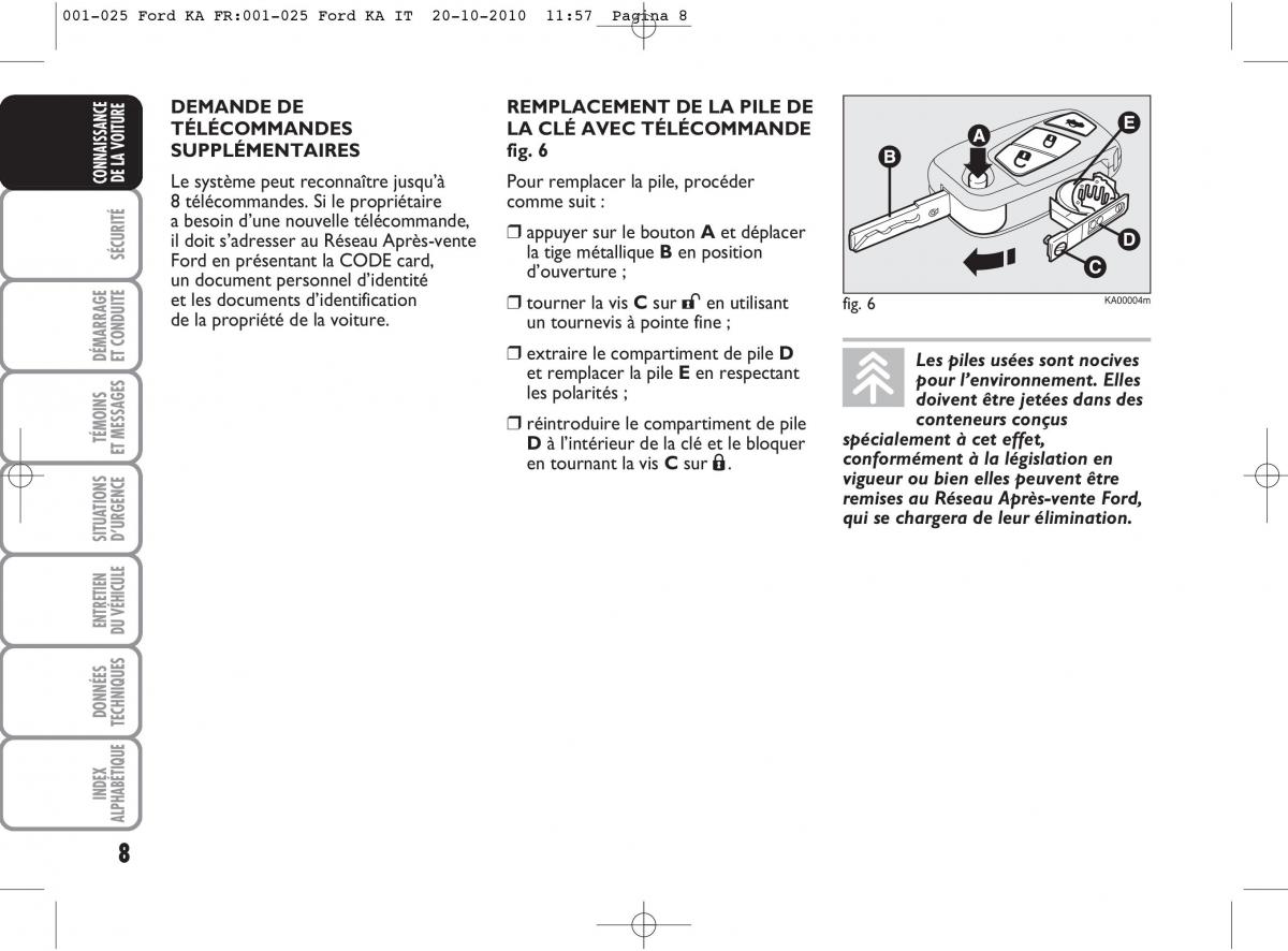 Ford Ka II 2 manuel du proprietaire / page 25