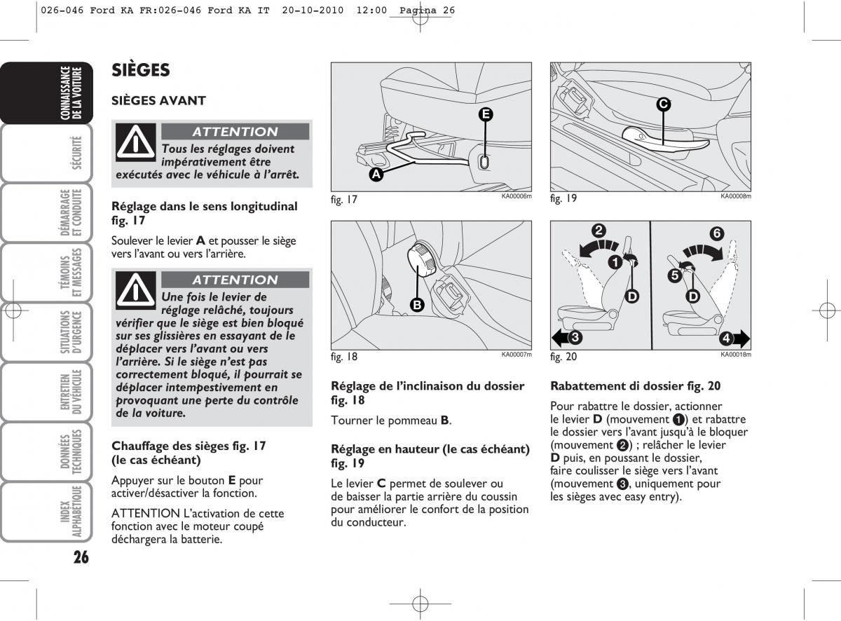 Ford Ka II 2 manuel du proprietaire / page 43