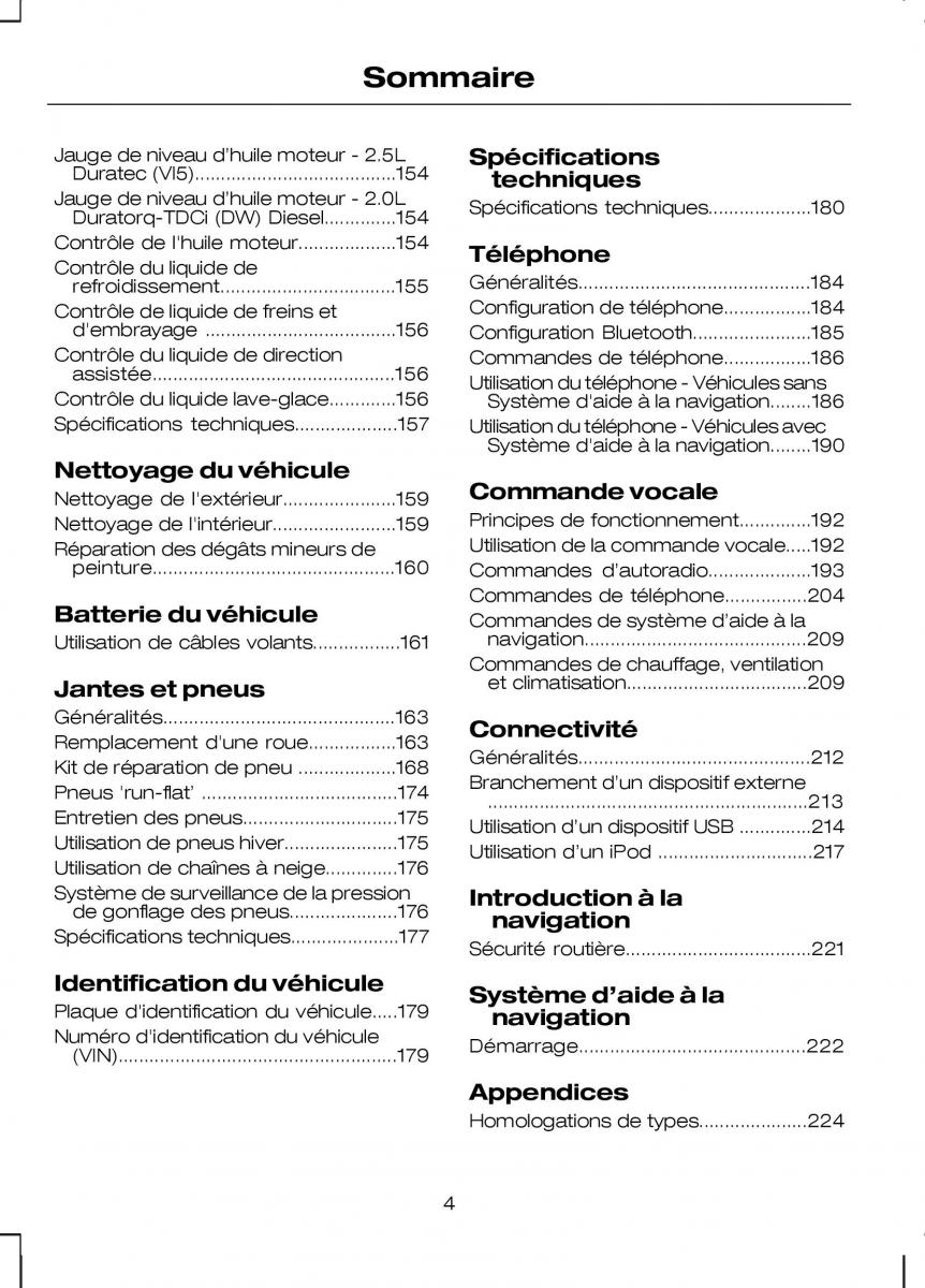 Ford Kuga I 1 manuel du proprietaire / page 6