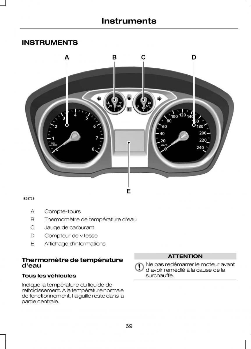 Ford Kuga I 1 manuel du proprietaire / page 71