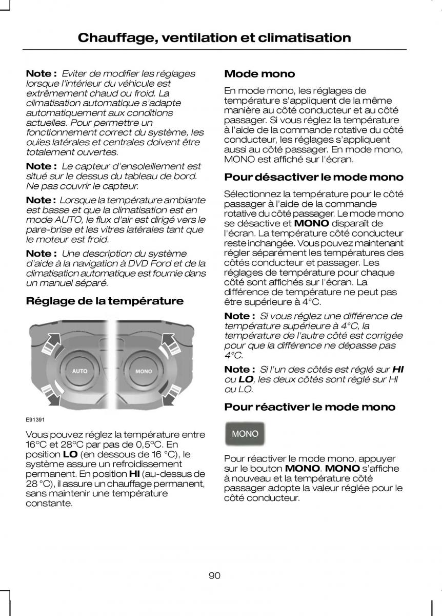 Ford Kuga I 1 manuel du proprietaire / page 92