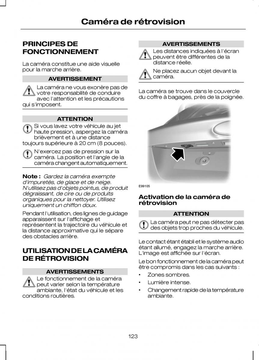 Ford Kuga I 1 manuel du proprietaire / page 125