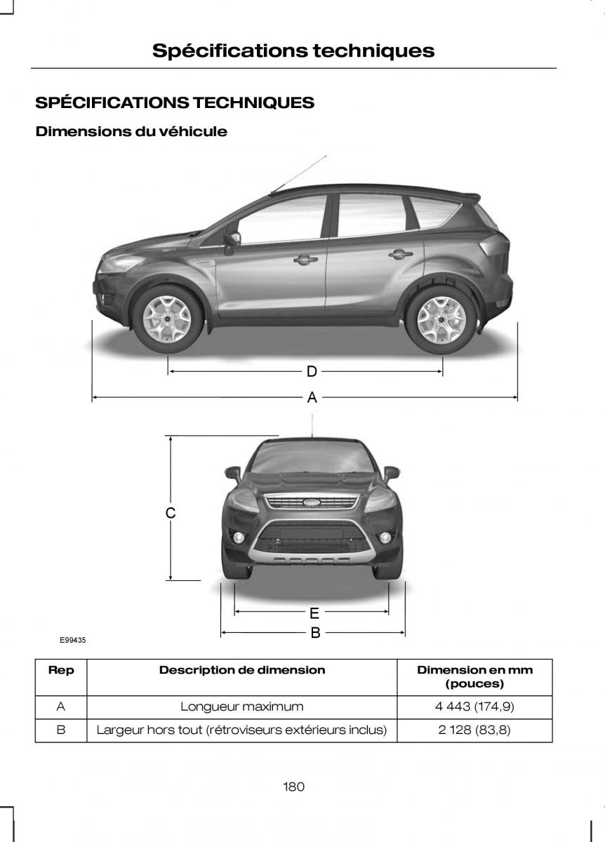 Ford Kuga I 1 manuel du proprietaire / page 182