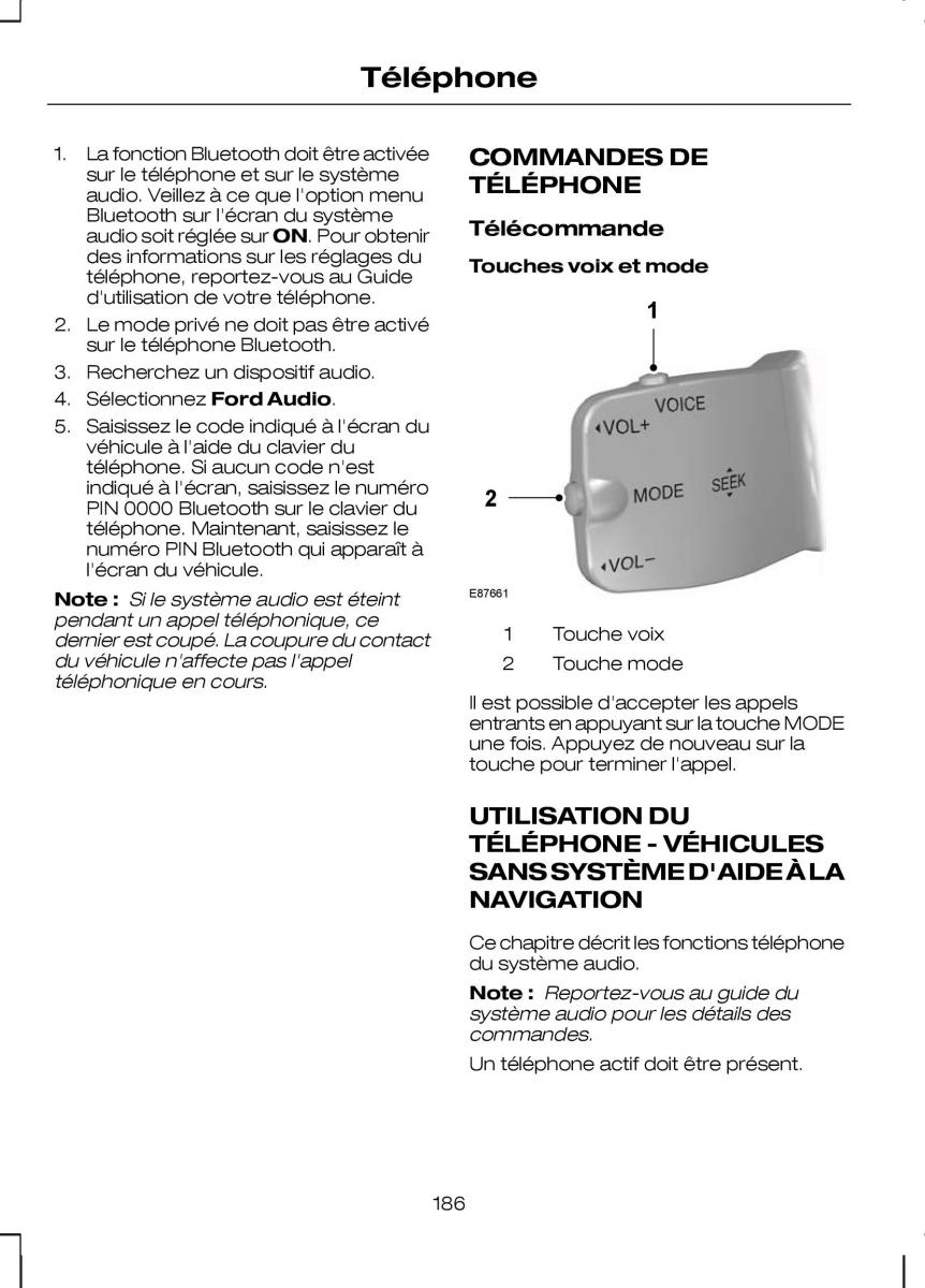 Ford Kuga I 1 manuel du proprietaire / page 188