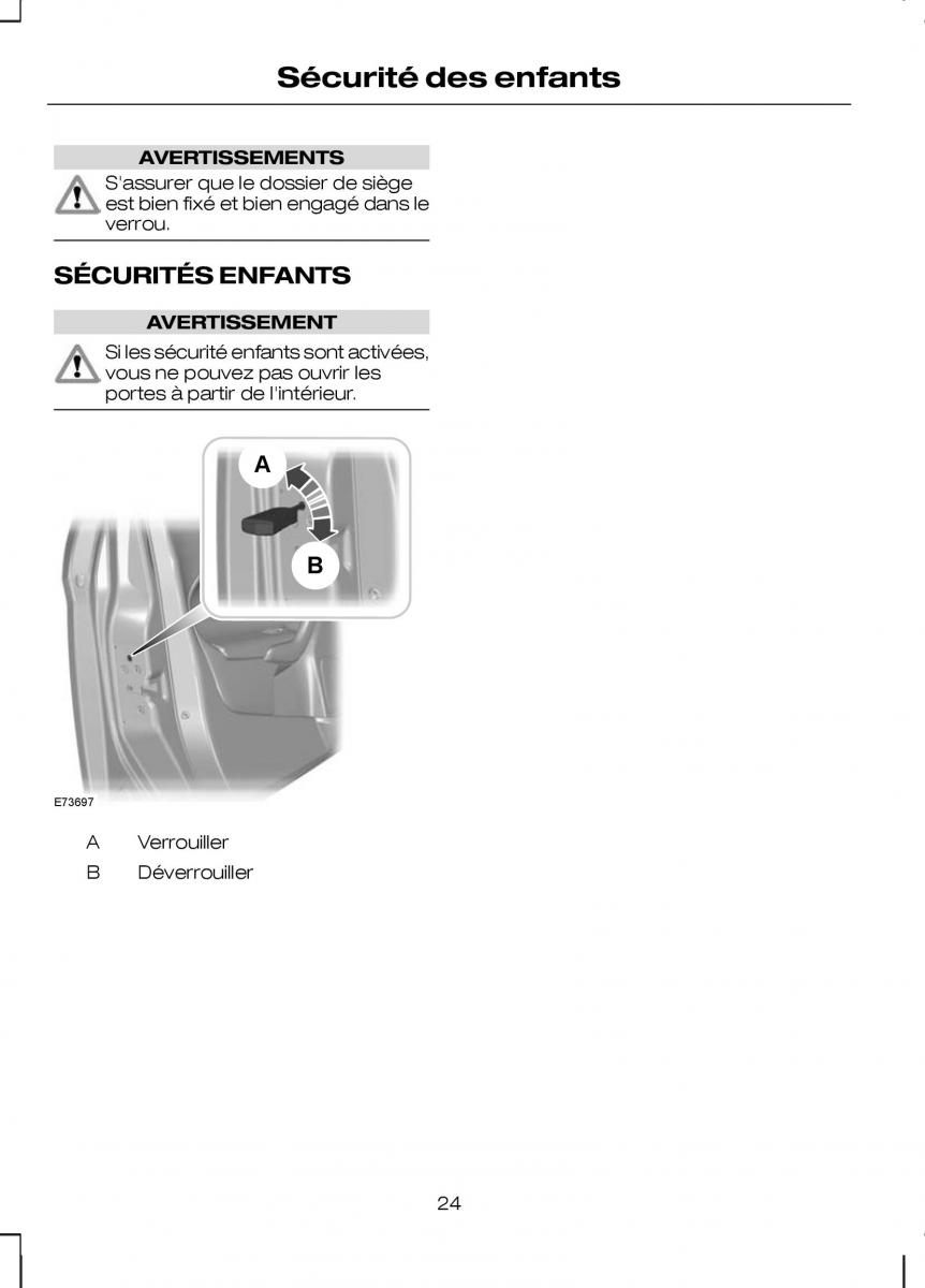 Ford Kuga I 1 manuel du proprietaire / page 26