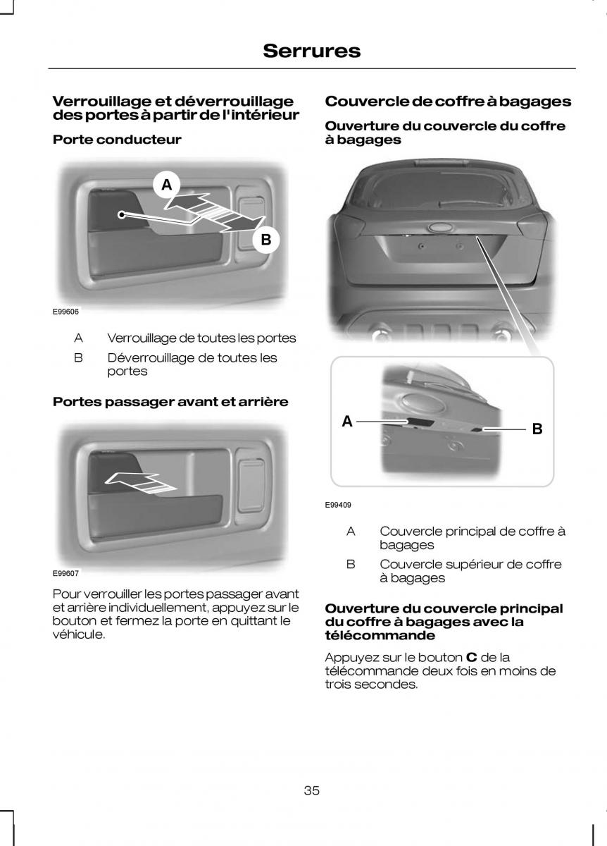 Ford Kuga I 1 manuel du proprietaire / page 37