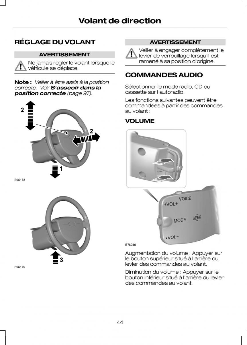 Ford Kuga I 1 manuel du proprietaire / page 46