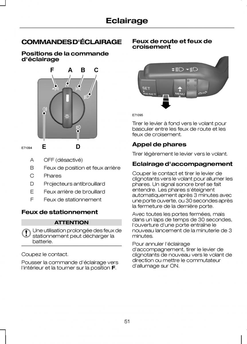 Ford Kuga I 1 manuel du proprietaire / page 53