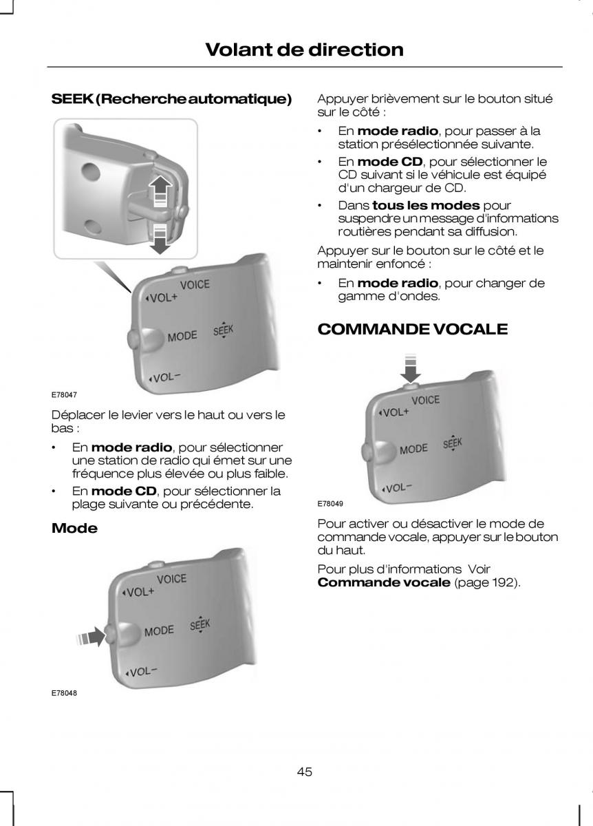 Ford Kuga II 2 manuel du proprietaire / page 47