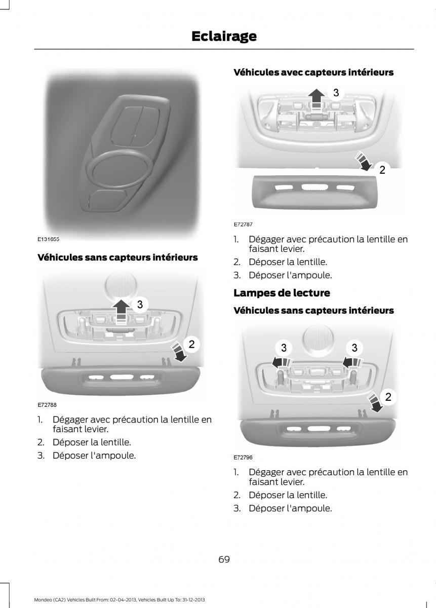 Ford Mondeo MKIV MK4 manuel du proprietaire / page 71