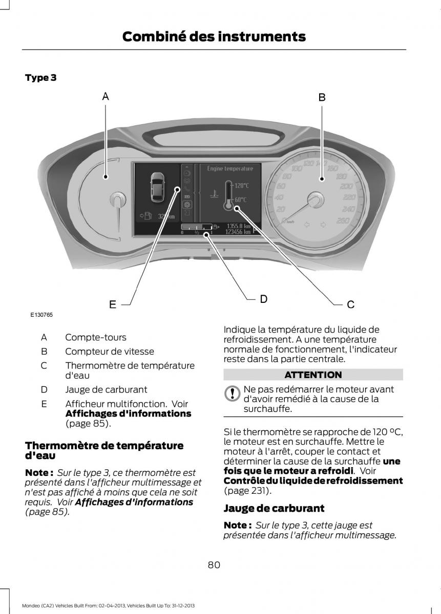 Ford Mondeo MKIV MK4 manuel du proprietaire / page 82