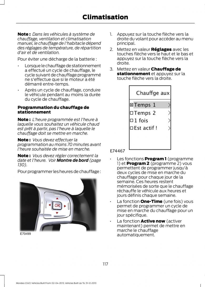 Ford Mondeo MKIV MK4 manuel du proprietaire / page 119