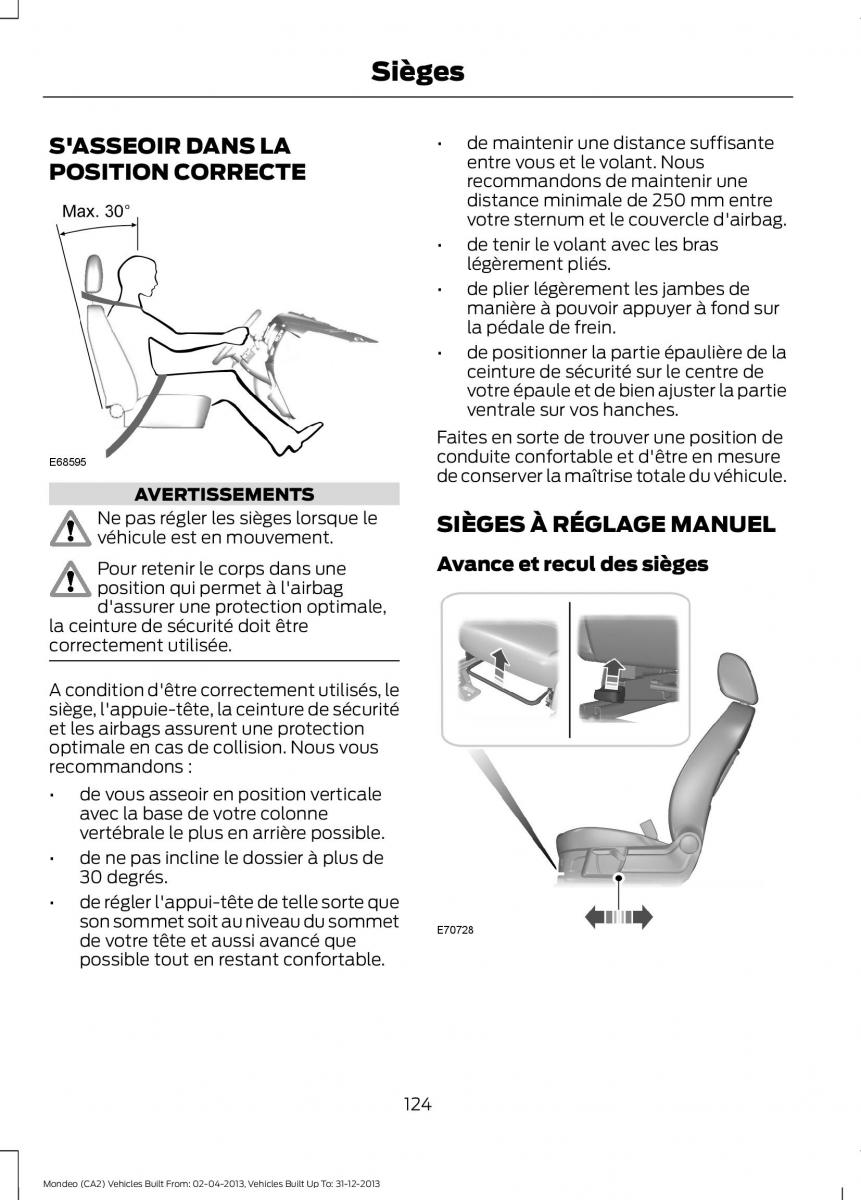 Ford Mondeo MKIV MK4 manuel du proprietaire / page 126