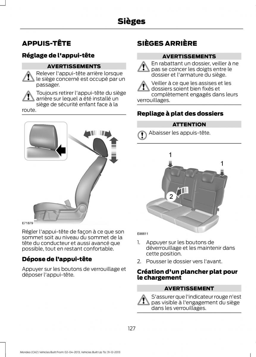 Ford Mondeo MKIV MK4 manuel du proprietaire / page 129