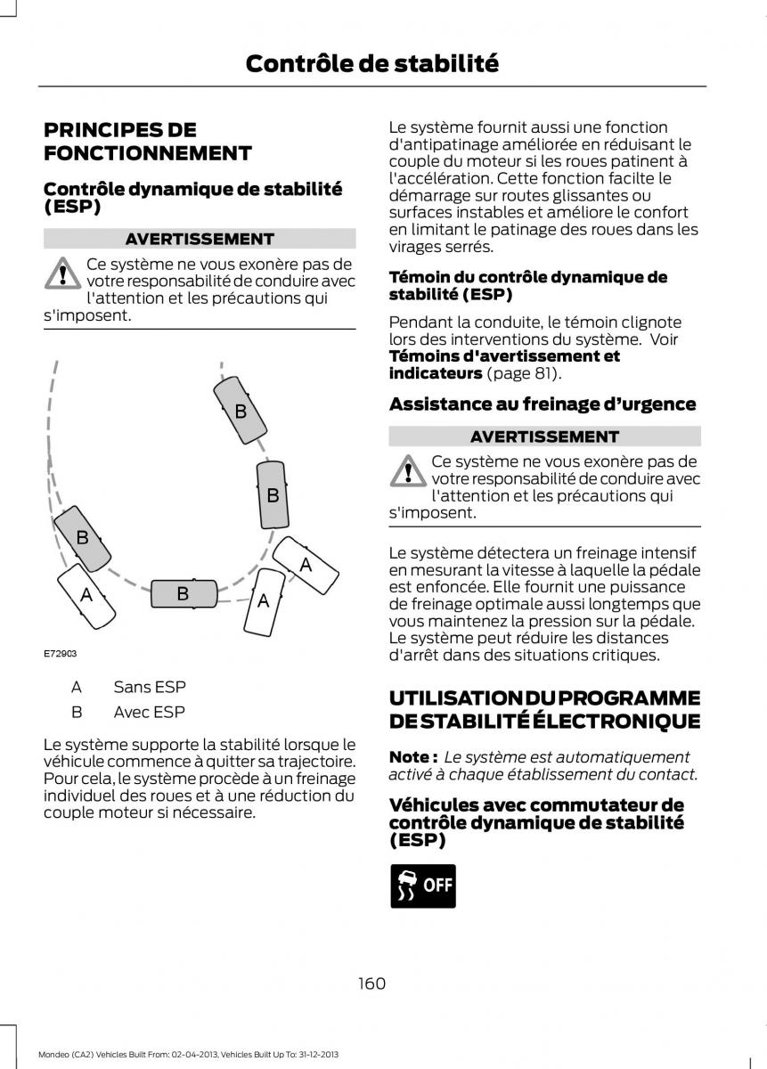 Ford Mondeo MKIV MK4 manuel du proprietaire / page 162