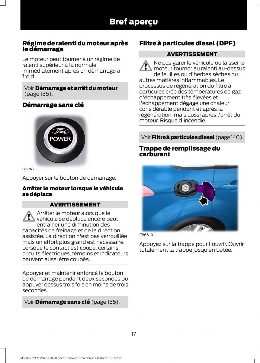 Ford Mondeo MKIV MK4 manuel du proprietaire / page 19