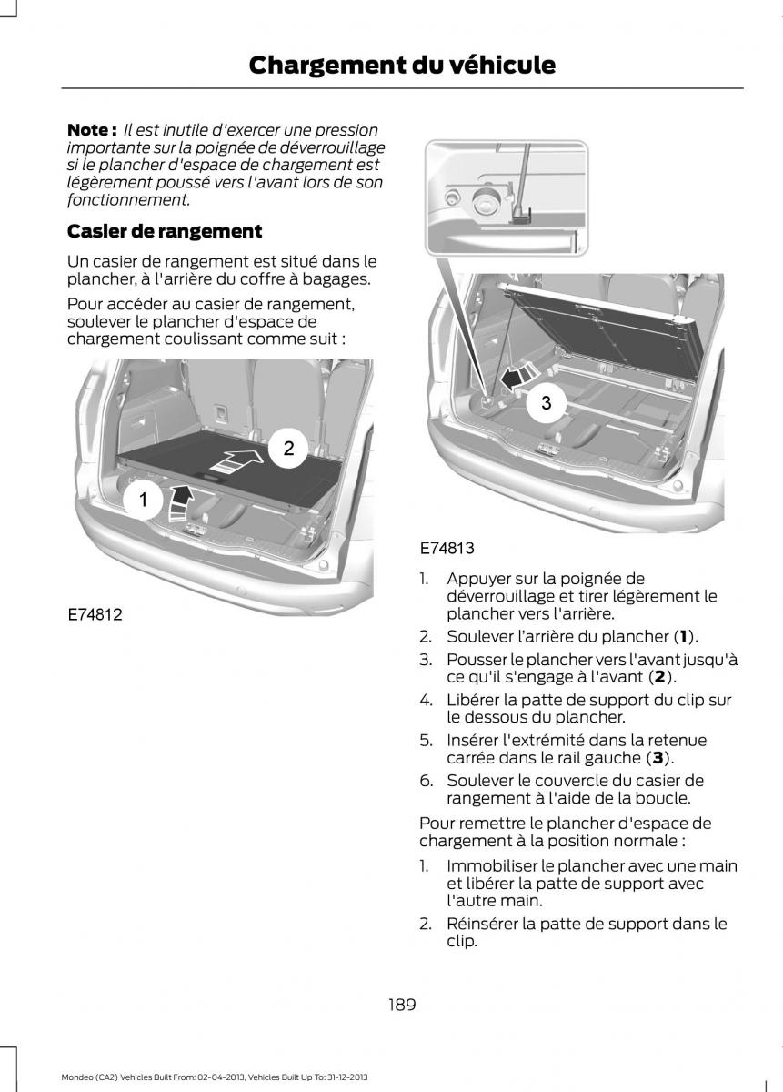 Ford Mondeo MKIV MK4 manuel du proprietaire / page 191