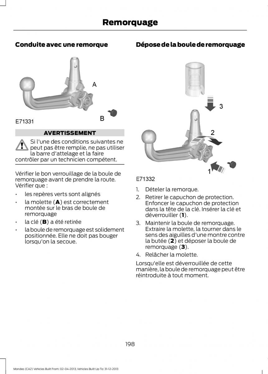 Ford Mondeo MKIV MK4 manuel du proprietaire / page 200