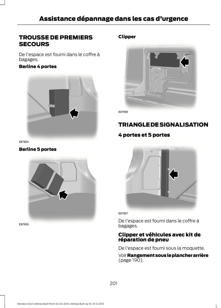 Ford Mondeo MKIV MK4 manuel du proprietaire / page 203