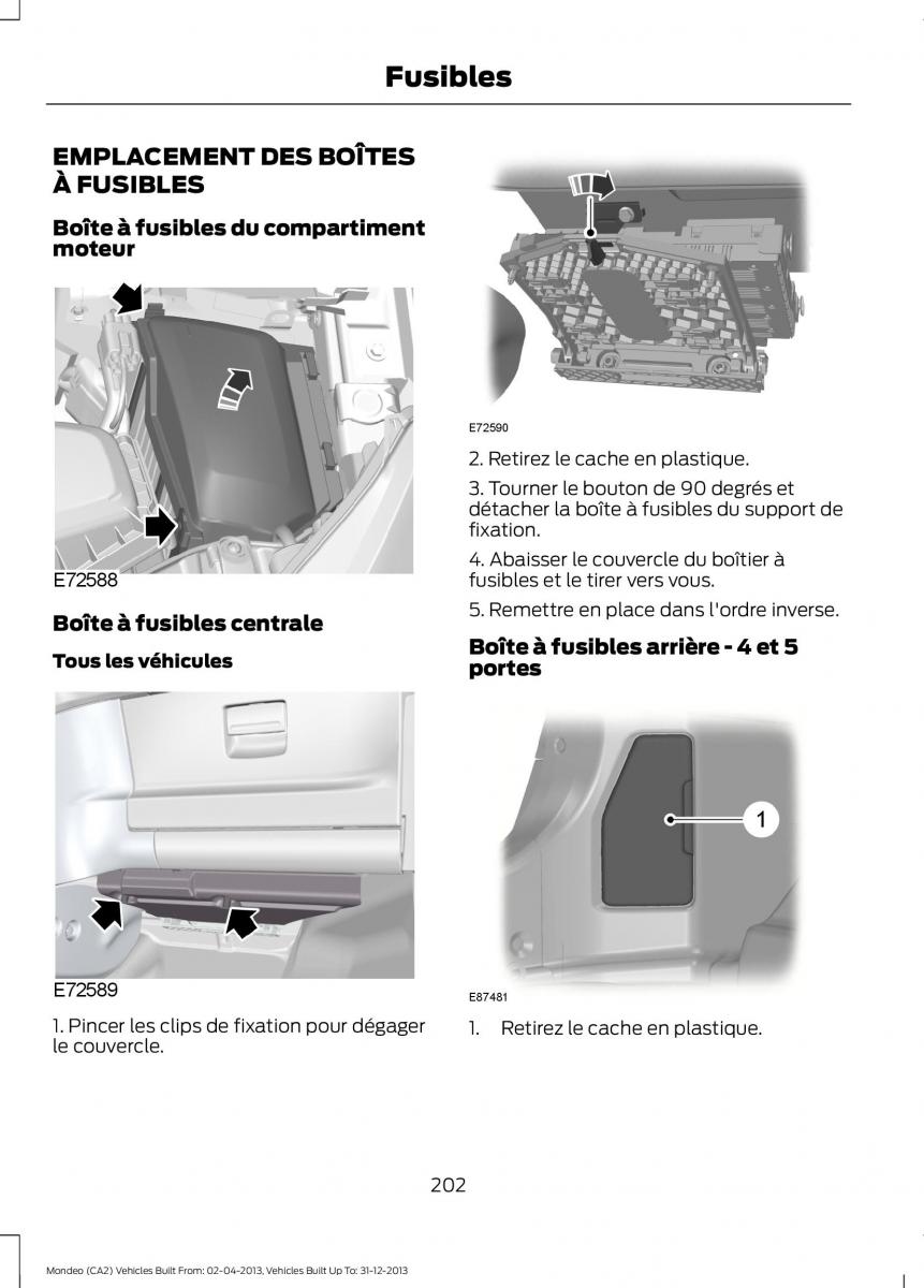 Ford Mondeo MKIV MK4 manuel du proprietaire / page 204