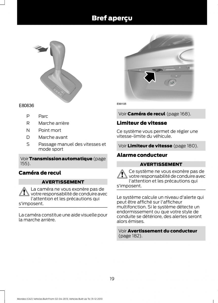 Ford Mondeo MKIV MK4 manuel du proprietaire / page 21