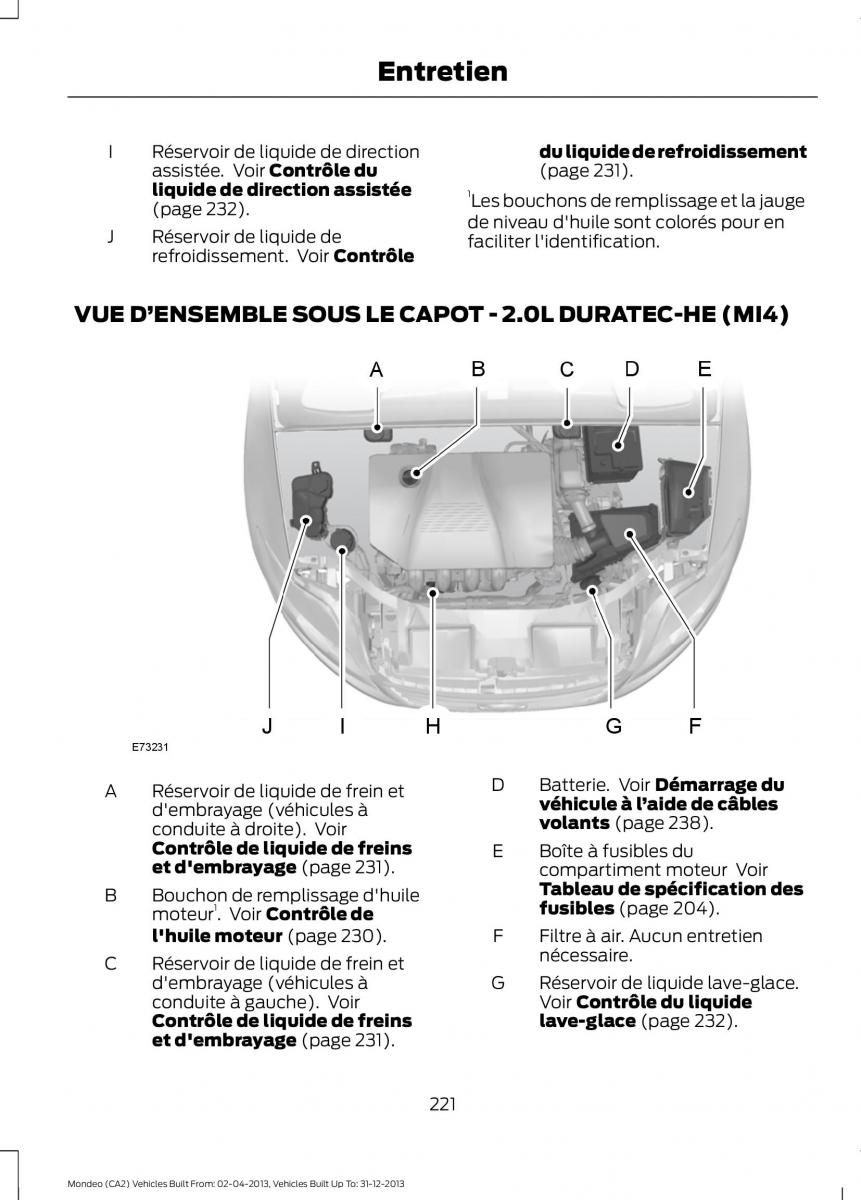 Ford Mondeo MKIV MK4 manuel du proprietaire / page 223