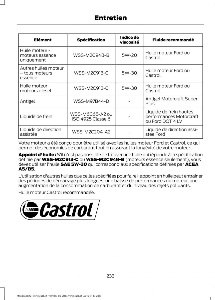 Ford Mondeo MKIV MK4 manuel du proprietaire / page 235